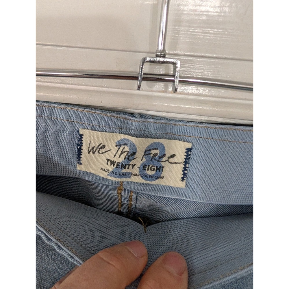 We The Free Flare Jeans Pants Sz 28 Light Wash Denim Stretch Pull On 70s retro - Picture 4 of 8